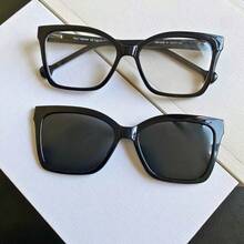 2 In 1 Elegance Clip-On Solar  Glasses, Prescription Frame, Women's Square Glasses, Unisex - 顏色1 - 查看 1