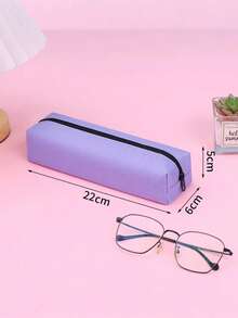 多功能、时尚、简约大容量铅笔盒，适合男孩和女孩，耐用铅笔盒，学生方形铅笔盒，文具盒，便携式文具收纳，耐用材质 - 彩色 - 查看 4