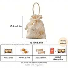 10PCS Wedding Candy Bags HighGrade Flower Cloth Bag For Weddings Portable Little Red Book Style Candy Box 6.1 X 5.3 Inches