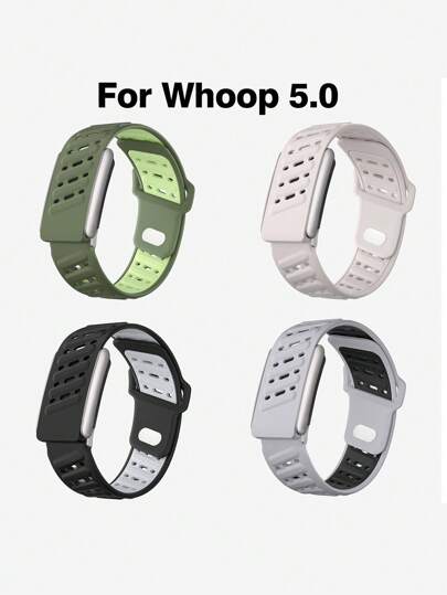 1 buc. Compatibil cu WHOOP 5.0/MG Sport-ECG, curea flexibilă pentru încheietura mâinii, curea de schimb din silicon moale la atingere, cu conector în formă de U