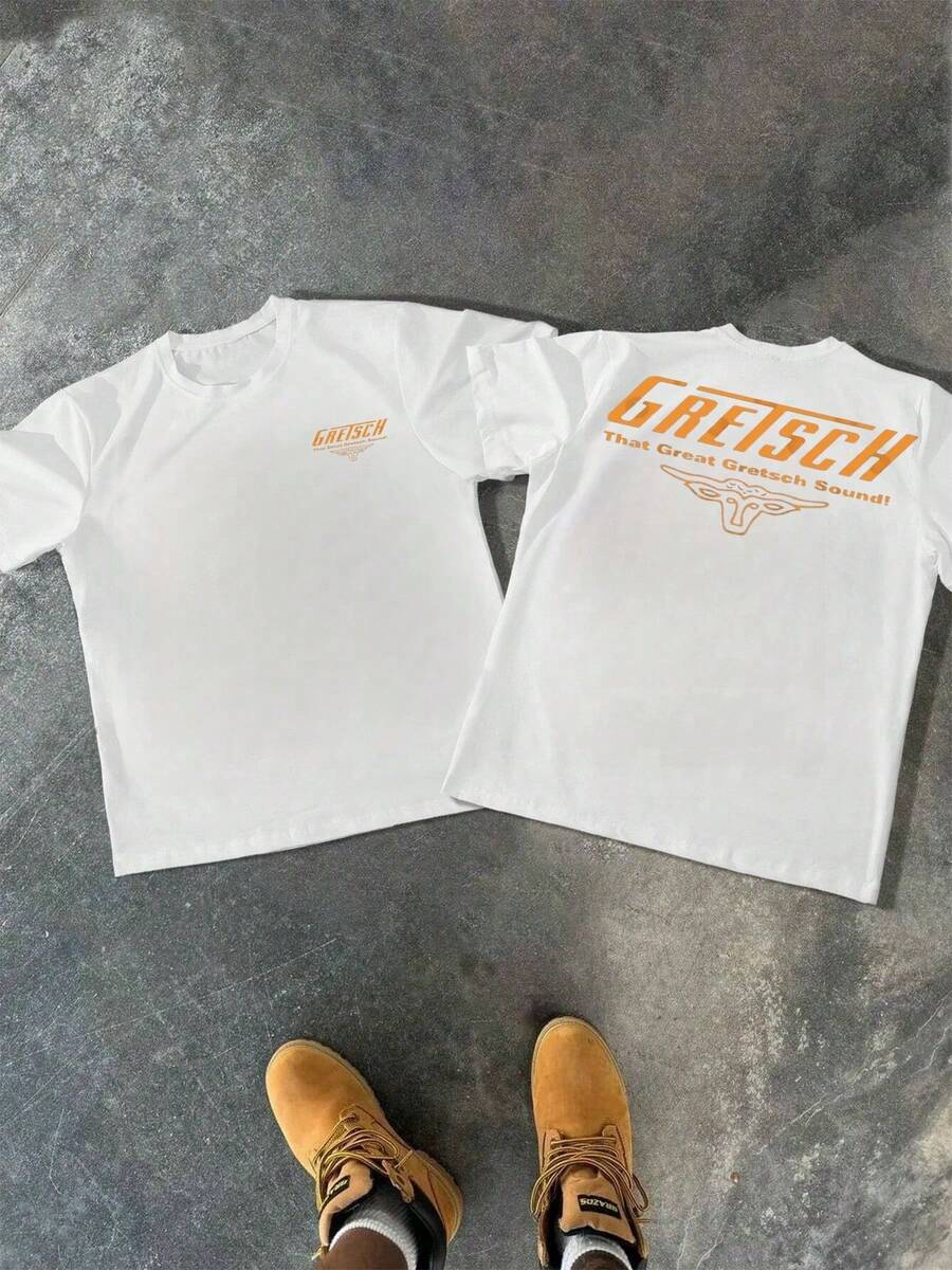 That Great Gretsch Sound! With Winged Steer Head Symbolizes Bold Spirit Musical Heritage On This Classic Fit Tshirt 220g - trắng - Xem 1