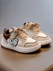 Children's Leather Upper Sports Shoes, New Styles For Spring And Autumn. Low-Top Hook And Loop Sneakers For Girls, Korean-Style Casual Sports Shoes For Boys