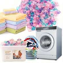 50 Piezas Cápsulas de detergente para ropa perfumadas 5-en-1 - Fragancia duradera, cápsulas de gel de detergente con estilo de perfume con ingredientes de limpieza concentrados de alta eficiencia. Quitamanchas multiusos, limpieza suave pero eficaz, esencial para el hogar.