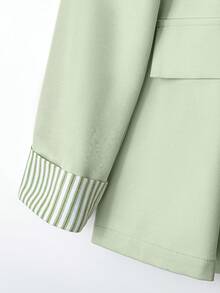 Vielseitige Damen Blazer mit Doppelkragen, einfarbig & gestreift Langarm, Herbst/Winter Büro & Lässig Oberteil