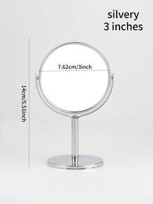 3/4/5/6/7/8英寸双面迷你化妆镜，2倍放大，成像清晰，方便携带，带支架，桌面化妆镜，美妆化妆镜，双面普通支架镜，价格实惠，情人节礼物，廉价商品，旅行必备，旅行好物，房间装饰，情人节礼物，廉价小物，房间，1美元商品，度假必备，女士礼物，卧室，情人节，99美分 - 銀色 - 查看 17