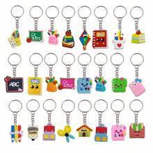 20/24/30/36/40件套卡通铅笔、尺子、可爱书写板、计算器、钥匙扣文具套装，各种形状和款式，适合课堂奖品、学生奖励、返校小礼物 - 彩色 - 查看 4