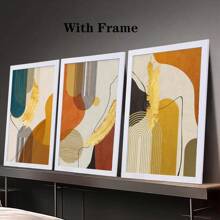 3 pièces Affiches d'art mural sur canevas avec motifs de lignes abstraites, imprimés dans le style nordique pour salon, chambre à coucher et décoration de maison moderne, encadrables