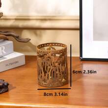 Halloween Hollow Iron Candle Holder, Centerpiece Decor For Dining Table, Fireplace, Halloween Decoration And Party, Witch, Owl, Pumpkin Design