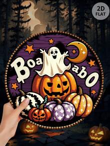 1pc Vintage Halloween Decoration Hanging Sign, Trick Or Treat Theme, Ghost Pattern 2D Printed Design, Wooden Plaque For Home, Restaurant, Bar, Storefront, Cafe Decor Home Decor Room Decor