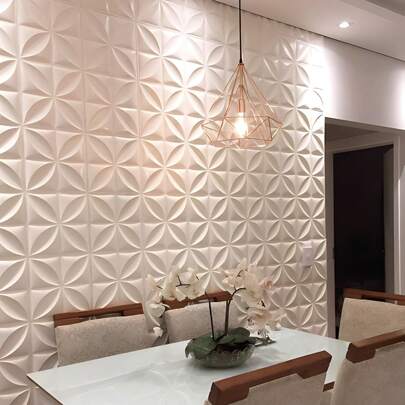 Kit 100 Placas 3D PVC para Parede - Auto Relevo - 25x25cm