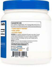 Nutricost L-Glutamina en polvo (500 gramos) sin sabor - Sin gluten y no-GMO, 100 porciones - Otros - Ver 4