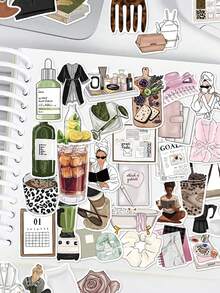 50 miếng dán Clean Girl dùng để dán túi đựng máy tính xách tay, ván trượt, đàn ghi-ta, sổ lưu niệm, đồ trang trí lớp học hoặc làm quà tặng cho bạn bè tốt. - Nhiều màu - Xem 4