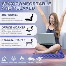 Gel Seat Cushion, Double Thick Egg Gel Cushion For Pressure Pain Relief, Breathable Wheelchair Cushion Chair Pads For Car Seat Office Chair (16x14x1.65inch)-973700 - 1-藍色超大1919165英寸 - 查看 4