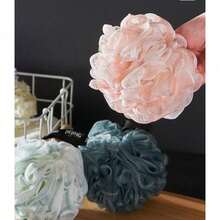 Extra Soft Mesh Bath Sponges - Exfoliating Shower Loofah Poufs For Men/Women | Gentle Body Scrubber With Hanging Loop, Dorm & Travel Essentials(1pc)