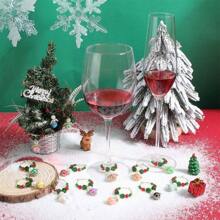 14Pcs Beaded Wine Glass Charms Wine Glass Charm Bulk Colorful Acrylic Angel Bead Drinks Marker Identifiers Tags Rings For Stem Glasses Wedding Valentines Day Wine Tasting Party Decoration