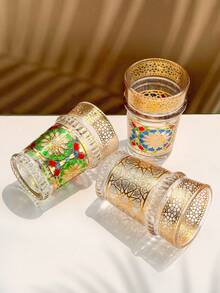 Bộ 6 tách trà thủy tinh kiểu Ma-rốc, dung tích 130ml/4.4oz, thích hợp cho trà bạc hà, latte, espresso, Americano, cappuccino, tuyệt vời cho gia đình, nhà hàng, nhà bếp, tiệc tùng, đám cưới, bộ đồ ăn. - Nhiều màu - Xem 8