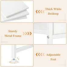 Tocador pequeño con espejo y cajones, tocador de maquillaje blanco con almacenamiento, tocador compacto para dormitorio, escritorio de maquillaje moderno para niñas, tocador ahorra espacio - 1 - Ver 6