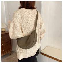 Nylon Crescent Crossbody Bag For Women Men Fanny Pack Small Travel Sling Bag - 黑色 - 查看 9