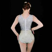 Glamorous Rhinestone  For Celebrity Birthday Party & Stage Performance With Sexy Pearl Hollow Waist Outfit Evening Dresses - Ngà voi - Xem 4