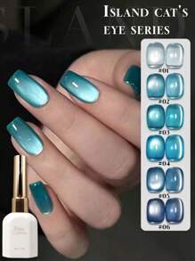 Esmalte de Unha Miss Comoy 15ml Efeito Olho de Gato com Bolhas do Oceano, Novo Lançamento Quente da Primavera e Verão de 2025, Verde Jade Duradouro, Rosa Água Dourada, Azul e Roxo, Pó Magnético de Miçangas Delicado com Ótima Aderência, Esmalte Gel Olho de Gato Comumente Usado em Salões de Beleza