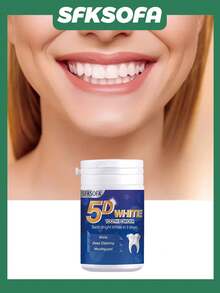 5D美白科技！3天亮白，深层清洁，保护牙龈，牙粉