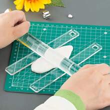 1pc/2pcs 2/3/4/5/6mm Transparent Acrylic Solid Rolling Pin Clay Thick Ruler Acrylic Rolling Track Clay Depth Pottery Auxiliary Tool