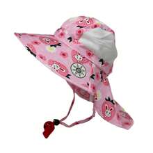 Chapéu Bucket Infantil Chapéu Infantil Proteção Solar Viseira De Praia Com Abas Grandes 3 A 8 Anos Proteção Solar UV50+ - Rosa chiclete - Visão 2