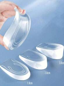 1 Pair Heightening Insole, Classic Transparent Silicone Soft & Elastic Comfortable Washable Shoe Lifts, Suitable For Shoes And Boots Accessories, Back To School Supplies Insulation,Galentines,Puppy,Carnival,Party Decorations,Shoe,Spring Summer Picks,Brides Maid Gifts,Room,Bedroom Decor,Beach,Travel,For Men,For Women,Vacation,Cute Stuff - Multicolor - View 6