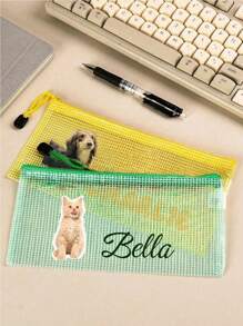 Custom Waterproof Pool Bag, Pet Photo And Name LOGO Custom Color Pool Bag, 13*9.5in/33*24cm Large Personalized Name Shadow Beach Bag, Bridesmaid Wedding Bag, Personalized Pool Bag, Waterproof Bag