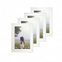 1 pieza/4 piezas Marco de fotos decorativo retro blanco europeo, decoración de pared, muestra fotos de 3.5x5", 4x6", 5x7", 6x8", 8x10", horizontal o vertical para mesa o pared, adecuado para dormitorio, sala de estar, regalo ideal para Halloween, Navidad, Año Nuevo (se incluye papel fotográfico al azar)