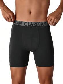 4pieces Mid-Long Boxer Shorts Men Underwear Fashion Style Male Underpants For Men Comfortable Boxershorts Slips Soft Briefs Panties - Black - View 7