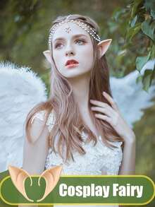 2 peças/Conjunto Orelhas Mágicas e de Fada - Estilo Versátil, Médio e Longo, Orelhas Pontudas Macias para Cosplay, Festa de Natal, Halloween, Maquiagem de Fantasia, Acessórios de Fantasia Elfo, Mascarada, Vampiro, Fada, Acessórios de Fantasia Confortáveis para Feriados e Cosplay