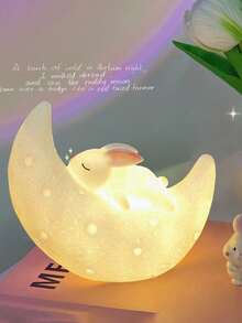 Cute Cartoon Rabbit Night Light, Bedroom Bedside Lamp, Decorative Small Table Lamp, Room Decor Lighting, Dorm Atmosphere Lamp