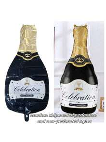 1PC 创意香槟瓶形铝箔气球，派对用品，节日装饰，生日派对用品，家居装饰，场景布置，婚礼用品 - 彩色 - 查看 14