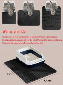 Cat Litter Mat, Double Layer Waterproof Anti-Tracking Litter Mat, Washable Pet Litter Tray Mat
