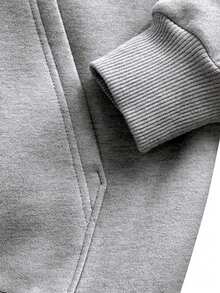 Women's  Hoodie With Premium Plain Flannel Cold Weather Blouse Coat Winter Long Sleeve Windbreaker - 灰色 - 查看 3