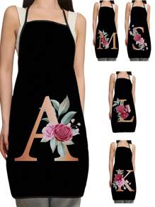 1pc Stylish Polyester Nail Polish Printed Apron - Adjustable, Water-Resistant, And Comfortable Kitchen Apron For Home Cooking, Baking, BBQ, And DIY Projects - Perfect For Men And Women