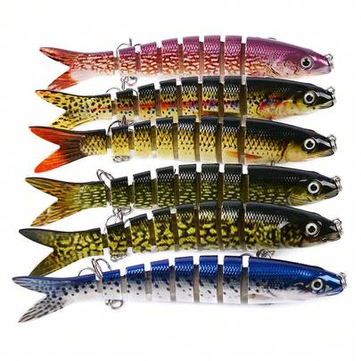 13.28cm Fishing Lure, 12 Colors Multi-Section Soft Plastic Bait 19g, Crankbait, Bionic Lure, Fishing Lure Set, Hard Bionic Lure, Metal Lure, Spoon Soft Bait, Fishing Silicone