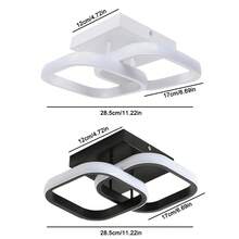 Modern LED Ceiling Light, Square Modern LED Ceiling Light Fixture, 6500K Cool White Light Acrylic Hallway Light Fixture Ceiling Lamp For Hallway Kitchen Study Bedroom Living Room - White - View 9