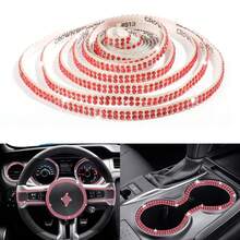 Bling Car Trim Strips, Bling Car Trim Strips, Rhinestone Strips For Car Dashboard Decoration Glitter Interior Exterior Accessories Automotive Diamond Inlaid Decorative Strip DIY 1pc - Multicolor - View 18