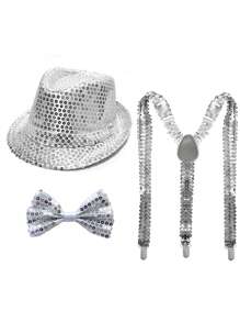 D EXCEED 1/2/3/6/9PCS Fashionable Sequin Fedora Party Hat, Unisex Sparkling Accessory For Costumes, Parties, Events & Everyday Style
