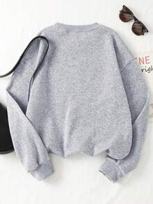 Amerikanischer Kalifornien Muster bedruckter Sweatshirt, Damen Plüsch Dicke Rundhals Sweatshirt, Sport Lässig Sweatshirt, Herbst und Winter Sweatshirt, Silhouette Schnitt. Geeignet für Partys, Sport, Outdoor Lässig und andere Anlässe, Herbst und Winter Damenbekleidung