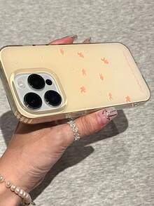 可爱锦鲤黄果冻手机壳适用于 16 Pro Max 15 14 13 12 Pro 11 Plus 蝴蝶结珍珠手链链条亮面后盖防水防震防摔防刮 - 黃色 - 查看 3