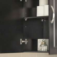 SoBuy Kitchen Bathroom Wall Cabinet Wall Storage Cabinet Unit With 2 Doors Dark Grey W60 X D30 X H60cm FRG231- Home Bathroom Decor Bathroom Organizer Summer Bathroom Accessories - Black - View 6