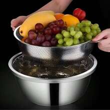 1 peça/3 peças, Malha de Filtração de Água em Aço Inoxidável, Cesta de Filtração de Água de Cozinha Durável, Adequada para Frutas, Vegetais, Massas, Etc., Drenagem de Cozinha, Lavagem de Vegetais, Lavagem de Frutas, Seguro para Máquinas de Lavar Louça de Uso Pesado
