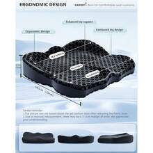 Enlarged 19.7" Gel Seat Cushion, Egg Gel Chair Pads For Wheelchair Pressure Coccyx Sciatica Pain Relief, Cooling Desk Seat Cushion For Kayak, Car, Office Chair Long Sitting[Black]-657741 - 黑色169145275英寸 - 查看 4