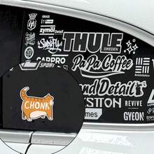 可爱猫咪贴纸 | 防水虎斑猫乙烯基贴纸 | 可爱的橘白猫咪设计，带有“CHONK”字样，非常适合贴在汽车、笔记本电脑、水瓶上，乙烯基材质 - 彩色 - 查看 7