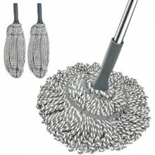 Self Wringing Mop - Easy Squeeze Twist Mop With 52.5 Inch Long Handle, Heavy Duty For Hardwood, Tile, Vinyl & Laminate Floors (Gray) - Gray- 2 Mop Head - View 1