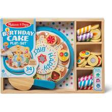 & Doug Pastel de Fiesta de Cumpleaños, Alimento de Juego, Juguete de Madera, Ingredientes para Combinar y 7 Candelas, Construcción Resistente (34 Piezas) - 1 - Ver 3