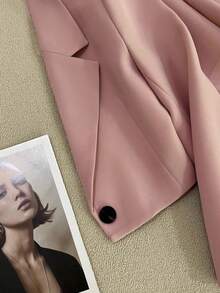 Áo blazer nữ màu hồng cổ chữ V tay dài cài một nút, kiểu dáng thường ngày, thích hợp cho tiệc chiêu đãi, đám cưới, liên hoan, dã ngoại, ngày lễ tình nhân hoặc các lễ hội và sự kiện quan trọng khác, mùa xuân, ngày lễ tình nhân, lễ hội hóa trang, đi biển, sinh nhật. - Hồng - Xem 6